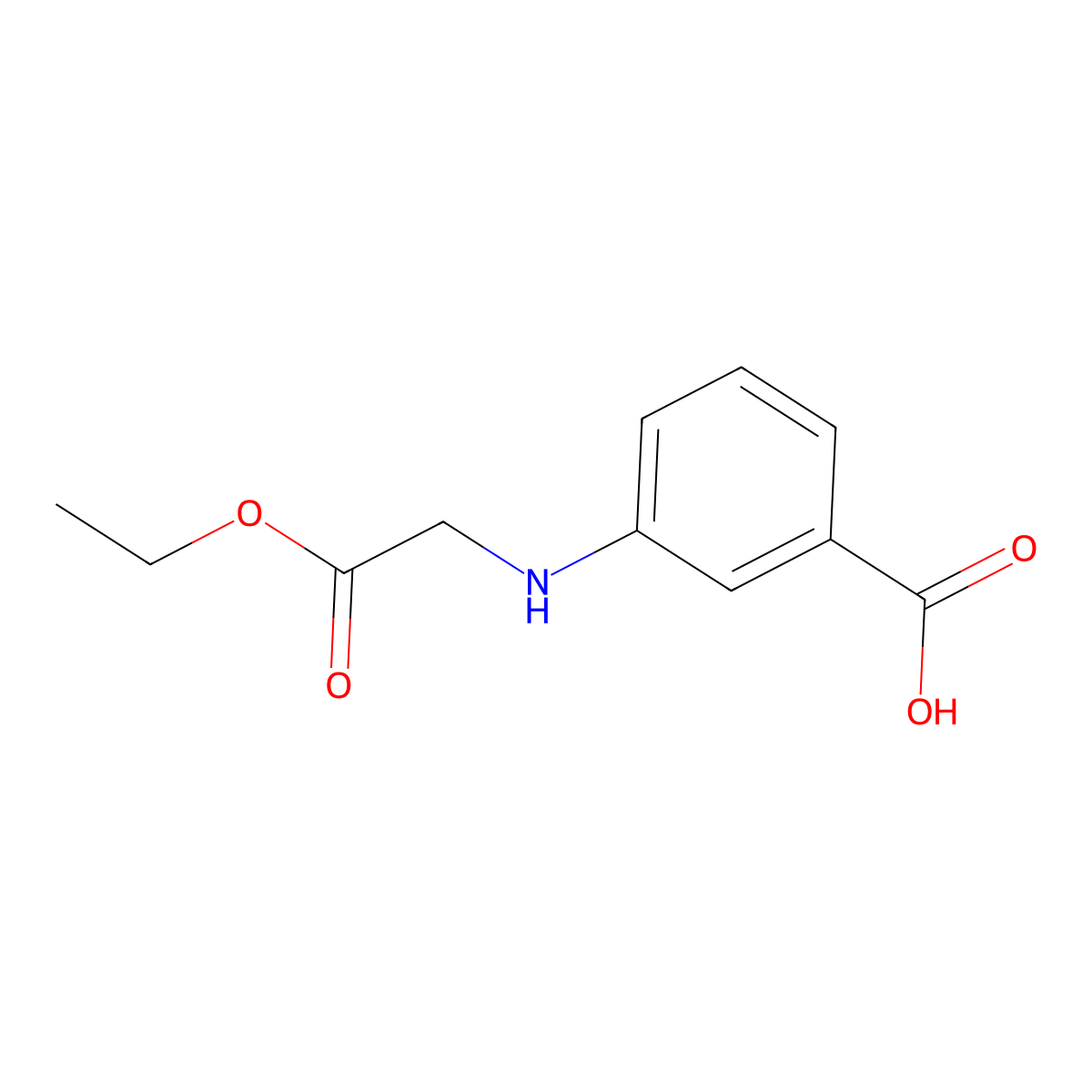 3-((2-Ethoxy-2-oxoethyl)amino)benzoic acid molecular structure, CAS 23218-94-2