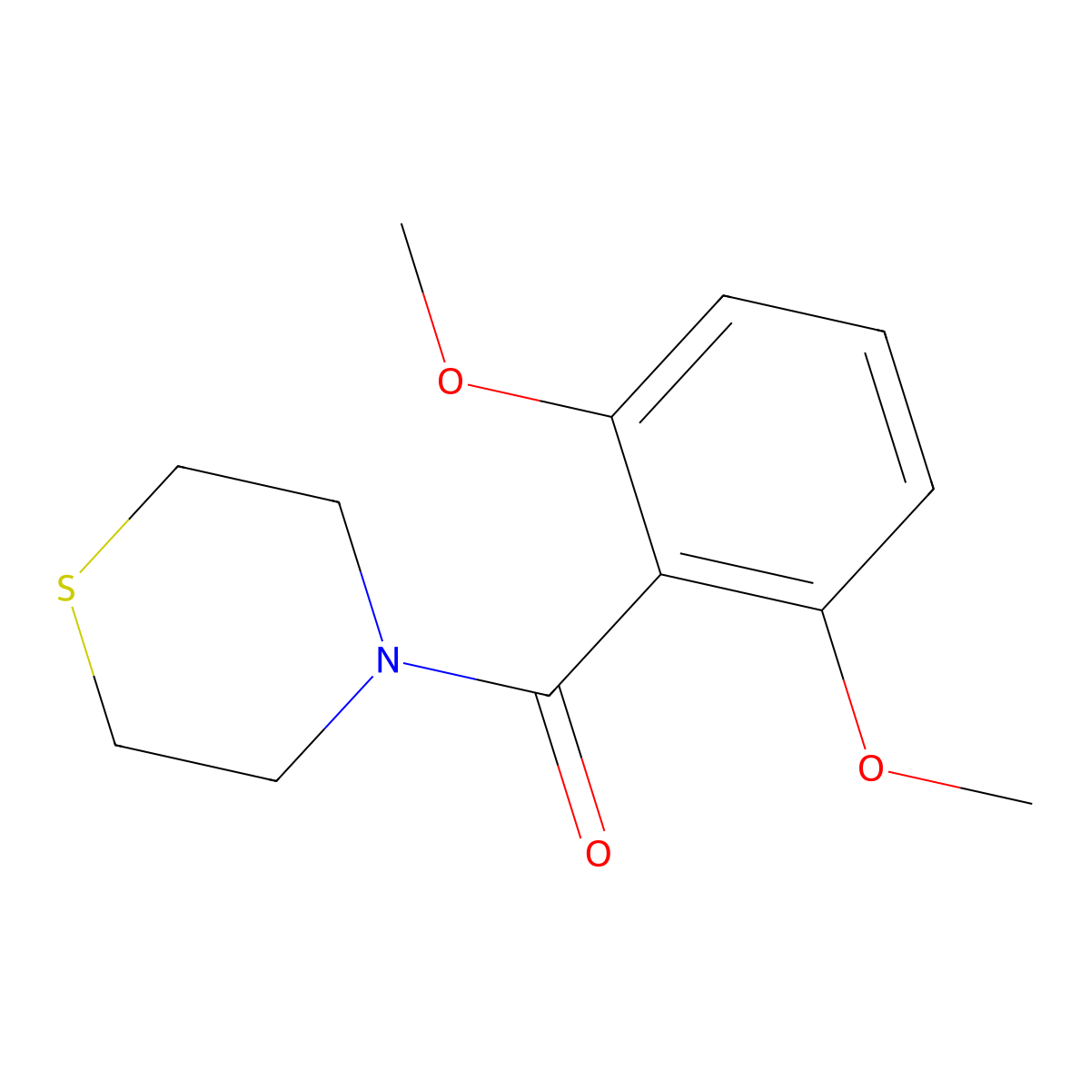 (2,6-Dimethoxyphenyl)(thiomorpholino)methanone molecular structure, CAS 2321902-12-7
