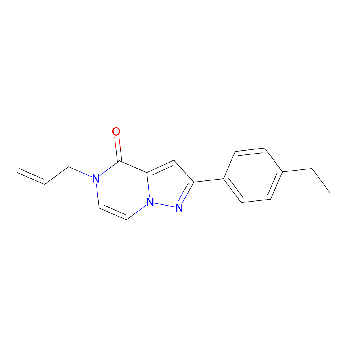 2-(4-Ethylphenyl)-5-prop-2-enylpyrazolo[1,5-a]pyrazin-4-one molecular structure, CAS 2321917-28-4