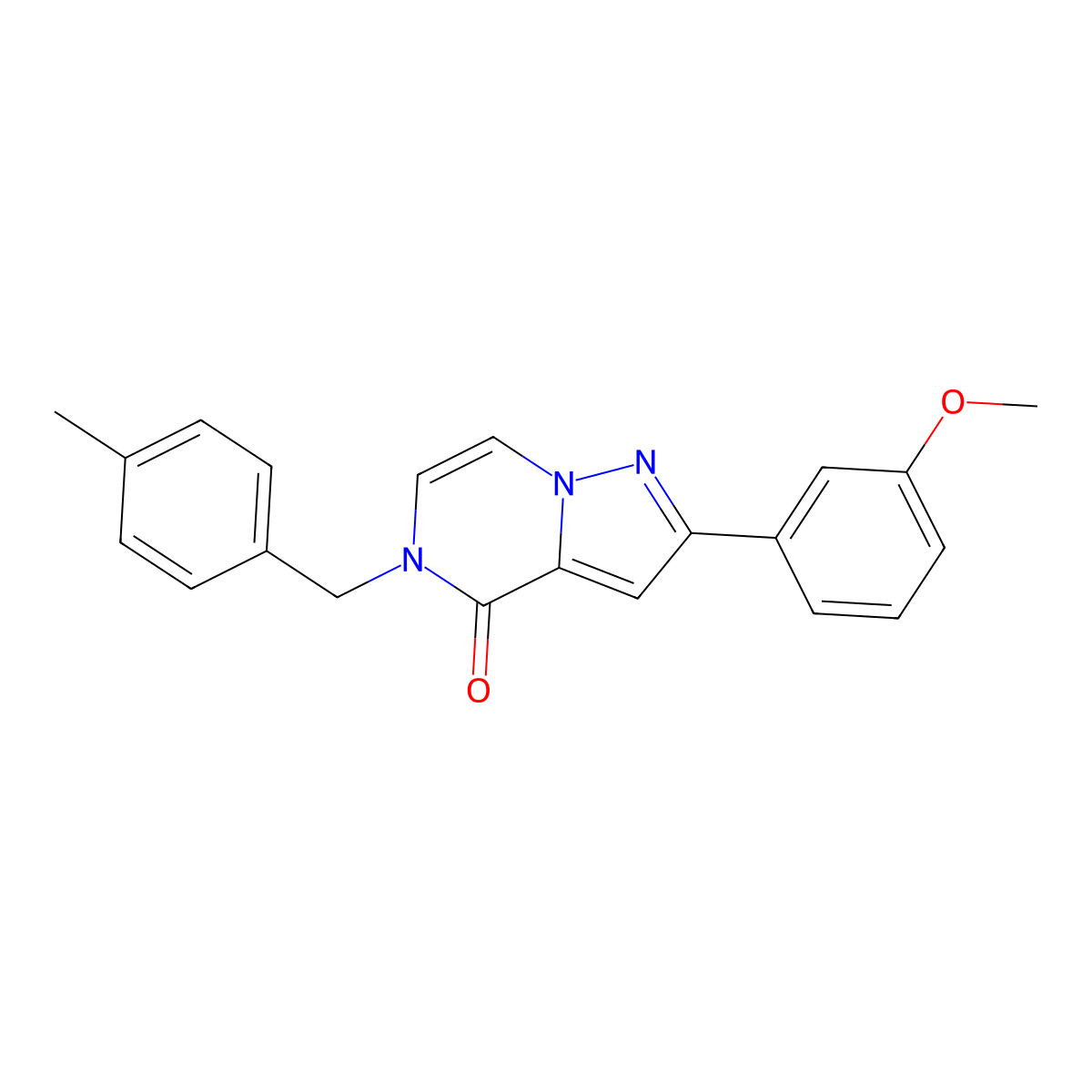 2-(3-methoxyphenyl)-5-[(4-methylphenyl)methyl]-4H,5H-pyrazolo[1,5-a]pyrazin-4-one molecular structure, CAS 2321917-38-6