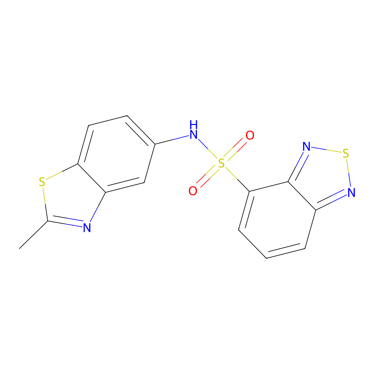 N-(2-methyl-1,3-benzothiazol-5-yl)-2,1,3-benzothiadiazole-4-sulfonamide molecular structure, CAS 2321919-23-5