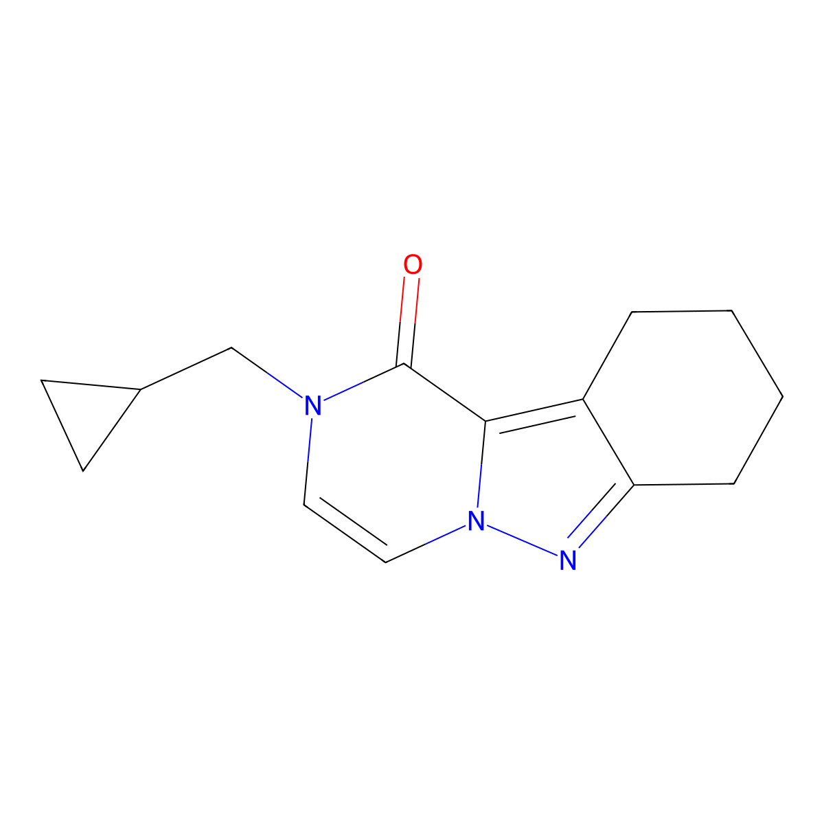 2-(cyclopropylmethyl)-1H,2H,7H,8H,9H,10H-pyrazino[1,2-b]indazol-1-one molecular structure, CAS 2321994-99-2