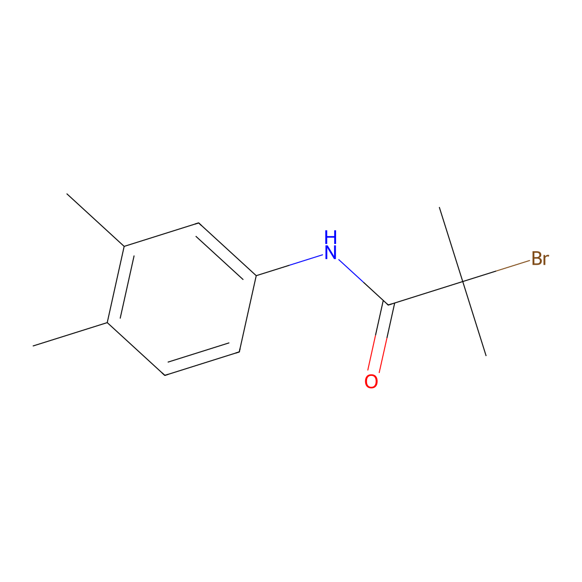 2-bromo-N-(3,4-dimethylphenyl)-2-methylpropanamide molecular structure, CAS 2322-50-1