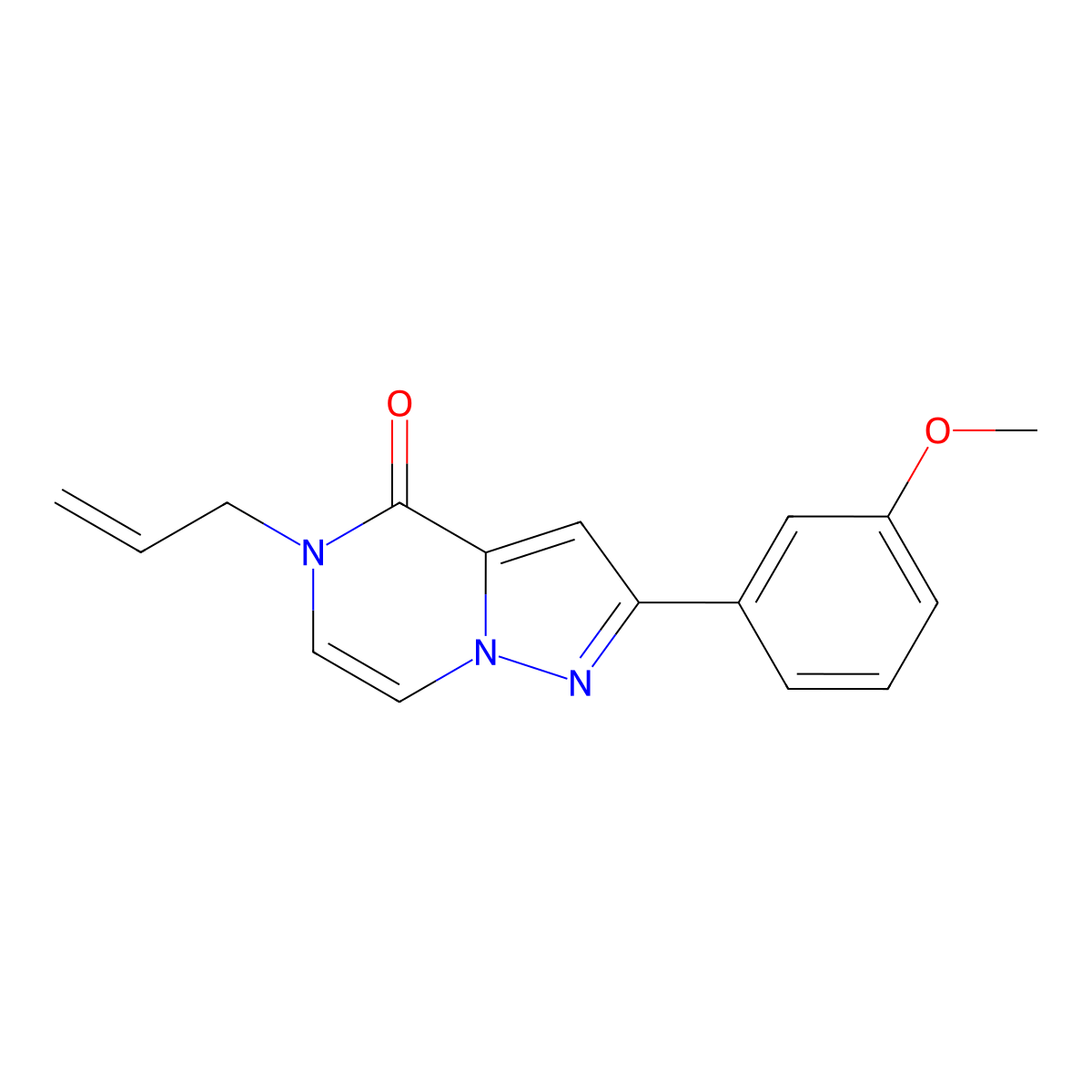 2-(3-methoxyphenyl)-5-(prop-2-en-1-yl)-4H,5H-pyrazolo[1,5-a]pyrazin-4-one molecular structure, CAS 2322024-27-9
