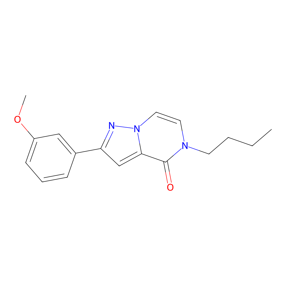 5-butyl-2-(3-methoxyphenyl)-4H,5H-pyrazolo[1,5-a]pyrazin-4-one molecular structure, CAS 2322024-29-1