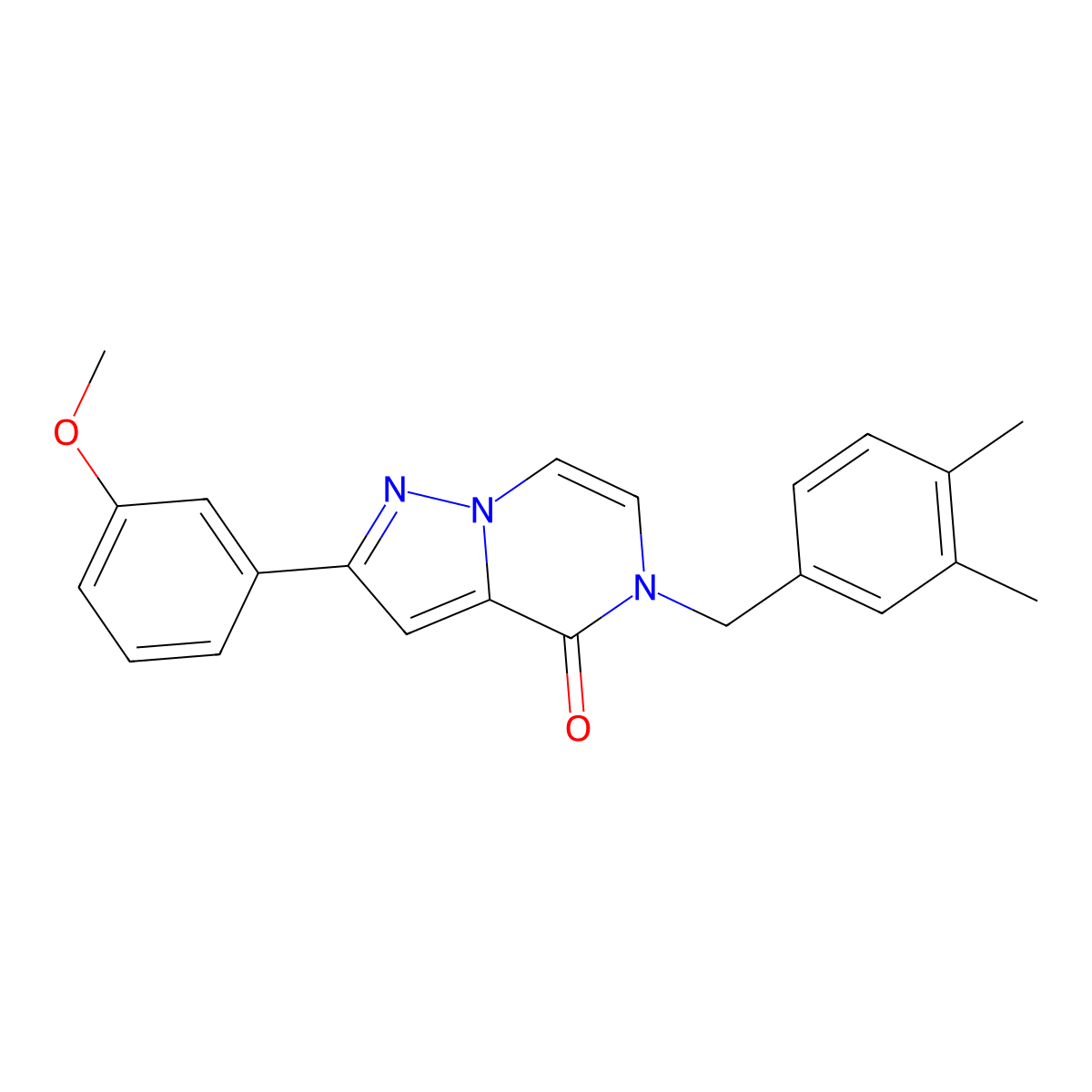 5-[(3,4-dimethylphenyl)methyl]-2-(3-methoxyphenyl)-4H,5H-pyrazolo[1,5-a]pyrazin-4-one molecular structure, CAS 2322024-31-5