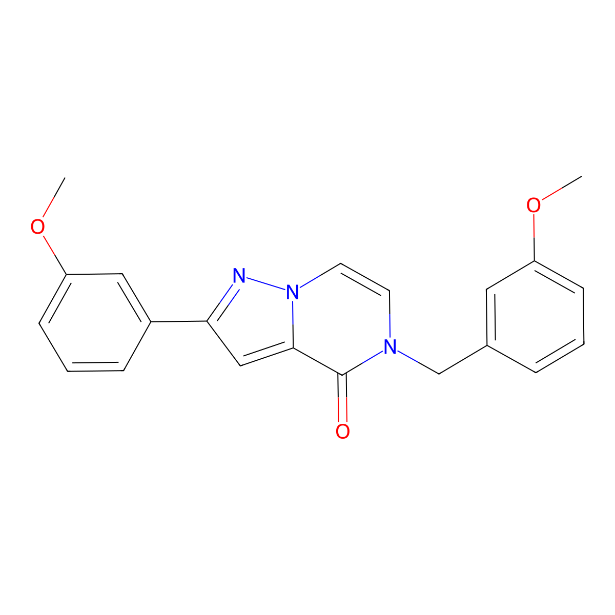 2-(3-methoxyphenyl)-5-[(3-methoxyphenyl)methyl]-4H,5H-pyrazolo[1,5-a]pyrazin-4-one molecular structure, CAS 2322024-32-6