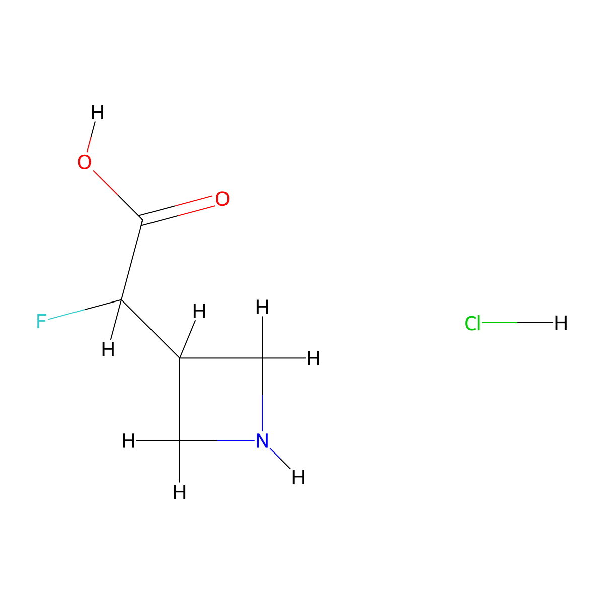 2-(Azetidin-3-yl)-2-fluoroacetic acid hydrochloride molecular structure, CAS 2322033-20-3