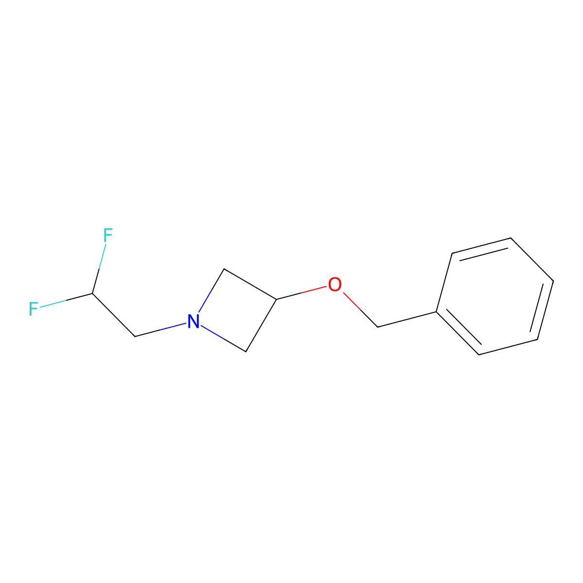 3-(Benzyloxy)-1-(2,2-difluoroethyl)azetidine molecular structure, CAS 2322043-49-0