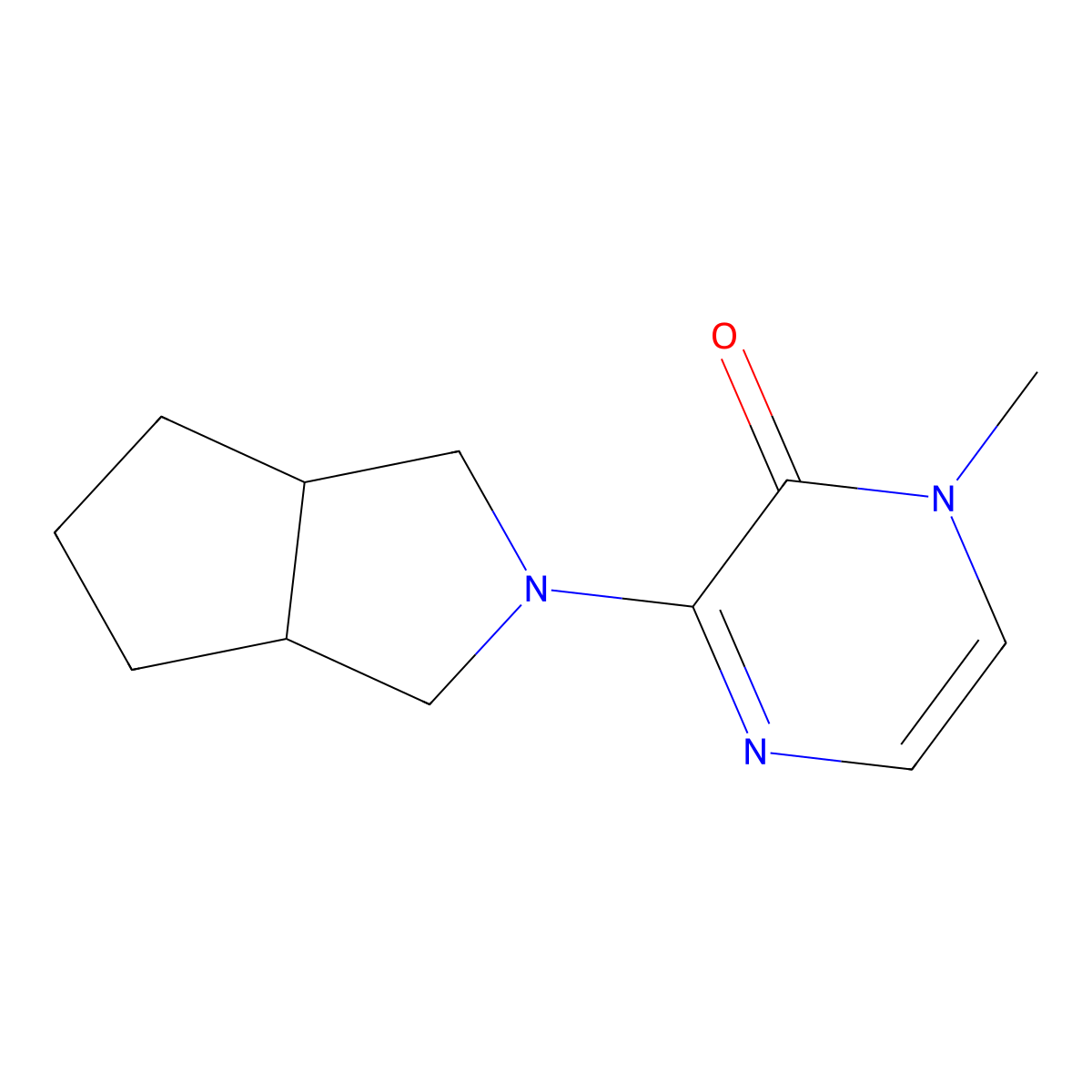1-Methyl-3-{octahydrocyclopenta[c]pyrrol-2-yl}-1,2-dihydropyrazin-2-one molecular structure, CAS 2322044-55-1