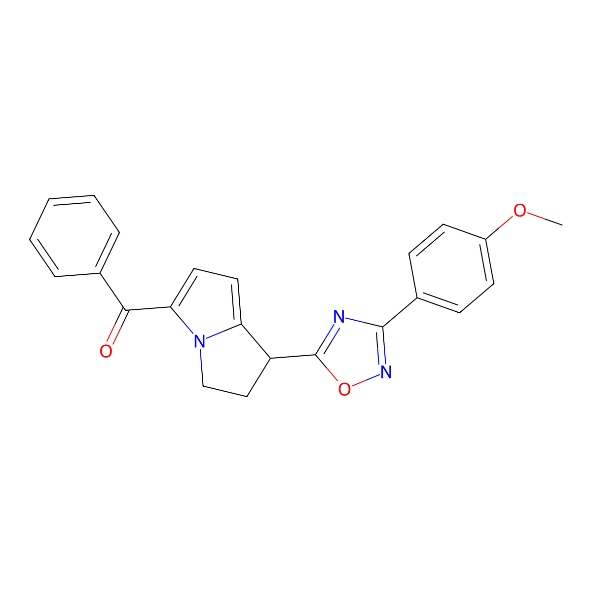 5-benzoyl-1-[3-(4-methoxyphenyl)-1,2,4-oxadiazol-5-yl]-2,3-dihydro-1H-pyrrolizine molecular structure, CAS 2322053-38-1