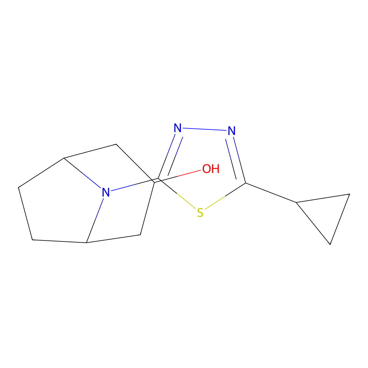 8-(5-Cyclopropyl-1,3,4-thiadiazol-2-yl)-8-azabicyclo[3.2.1]octan-3-ol molecular structure, CAS 2322063-22-7