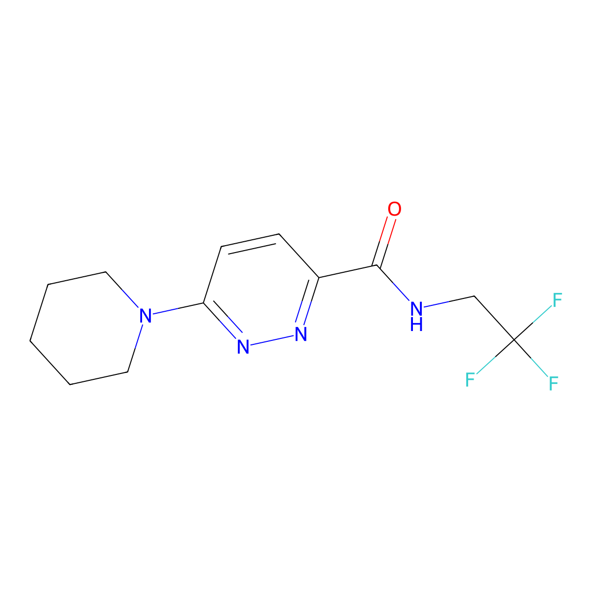 6-(piperidin-1-yl)-N-(2,2,2-trifluoroethyl)pyridazine-3-carboxamide molecular structure, CAS 2322064-22-0