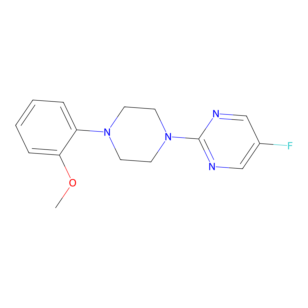 5-Fluoro-2-[4-(2-methoxyphenyl)piperazin-1-yl]pyrimidine molecular structure, CAS 2322066-66-8