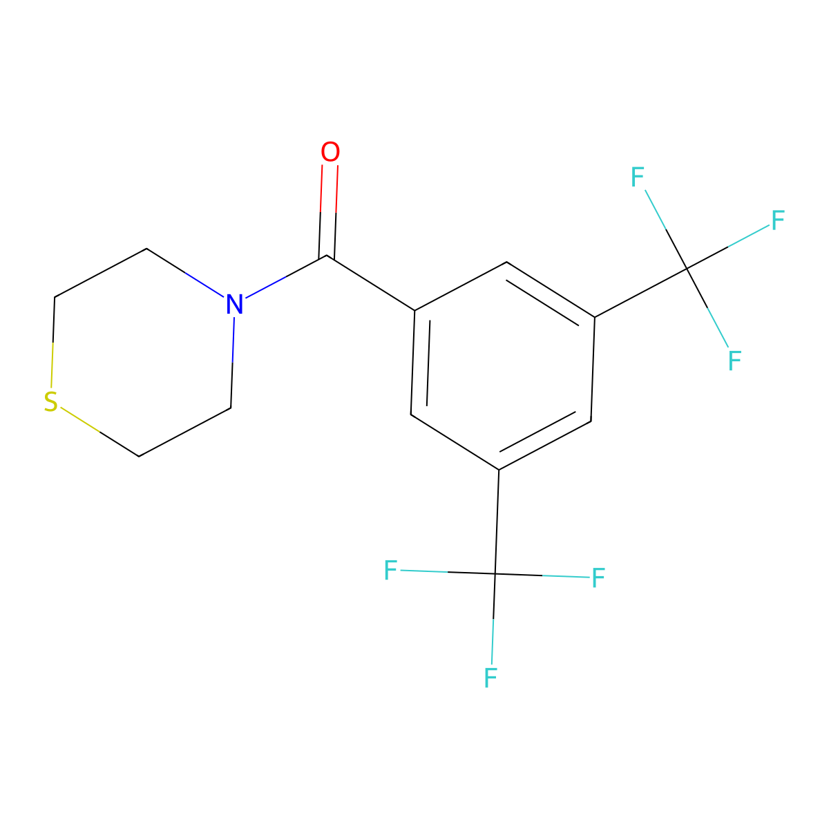 (3,5-Bis(trifluoromethyl)phenyl)(thiomorpholino)methanone molecular structure, CAS 2322070-84-6