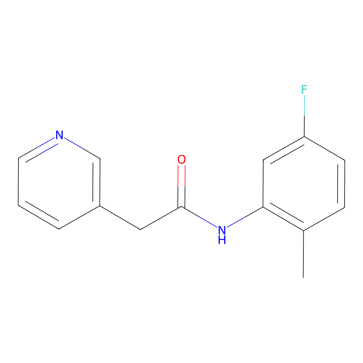 N-(5-fluoro-2-methylphenyl)-2-(pyridin-3-yl)acetamide molecular structure, CAS 2322073-58-3