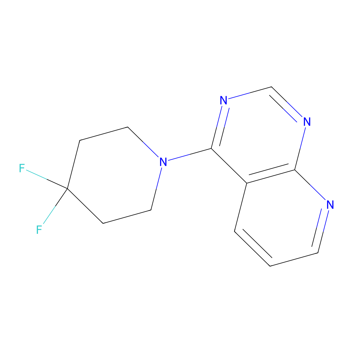 4,4-Difluoro-1-{pyrido[2,3-d]pyrimidin-4-yl}piperidine molecular structure, CAS 2322075-59-0