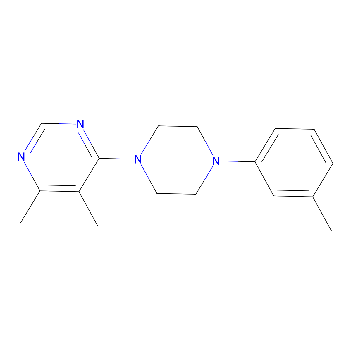 4,5-Dimethyl-6-[4-(3-methylphenyl)piperazin-1-yl]pyrimidine molecular structure, CAS 2322075-85-2