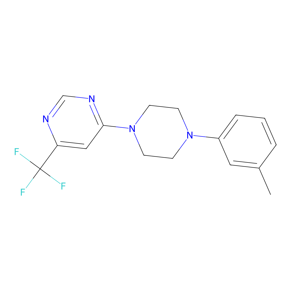 4-[4-(3-Methylphenyl)piperazin-1-yl]-6-(trifluoromethyl)pyrimidine molecular structure, CAS 2322076-88-8