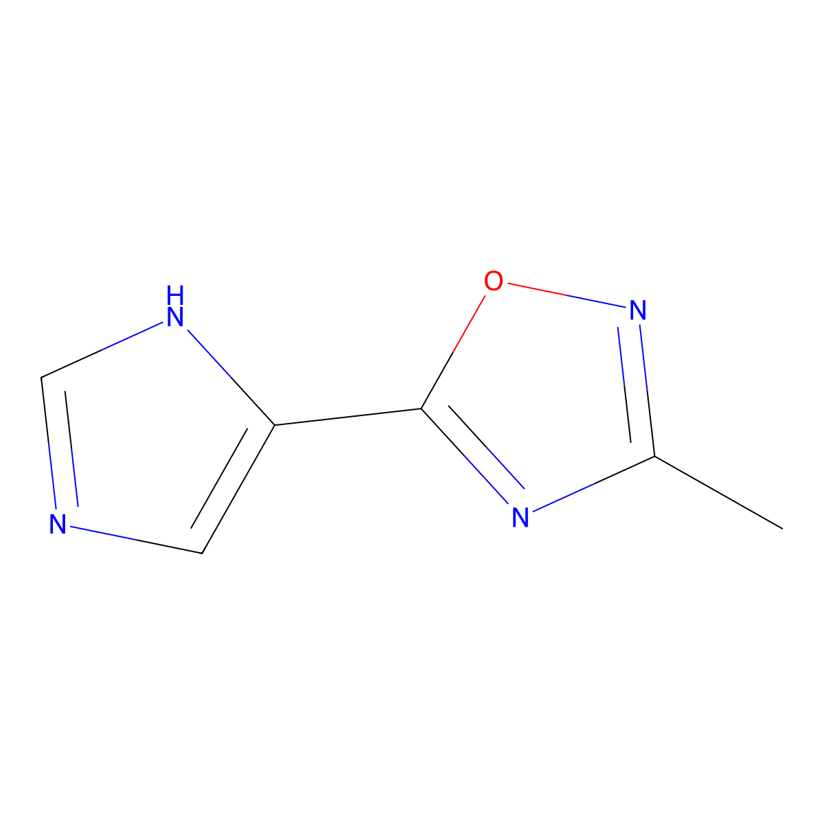 5-(1H-imidazol-4-yl)-3-methyl-1,2,4-oxadiazole molecular structure, CAS 2322079-37-6