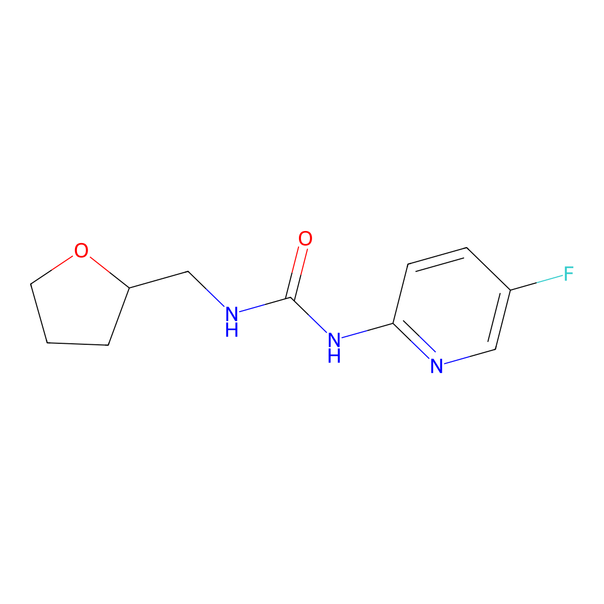 1-(5-Fluoropyridin-2-yl)-3-[(oxolan-2-yl)methyl]urea molecular structure, CAS 2322085-33-4