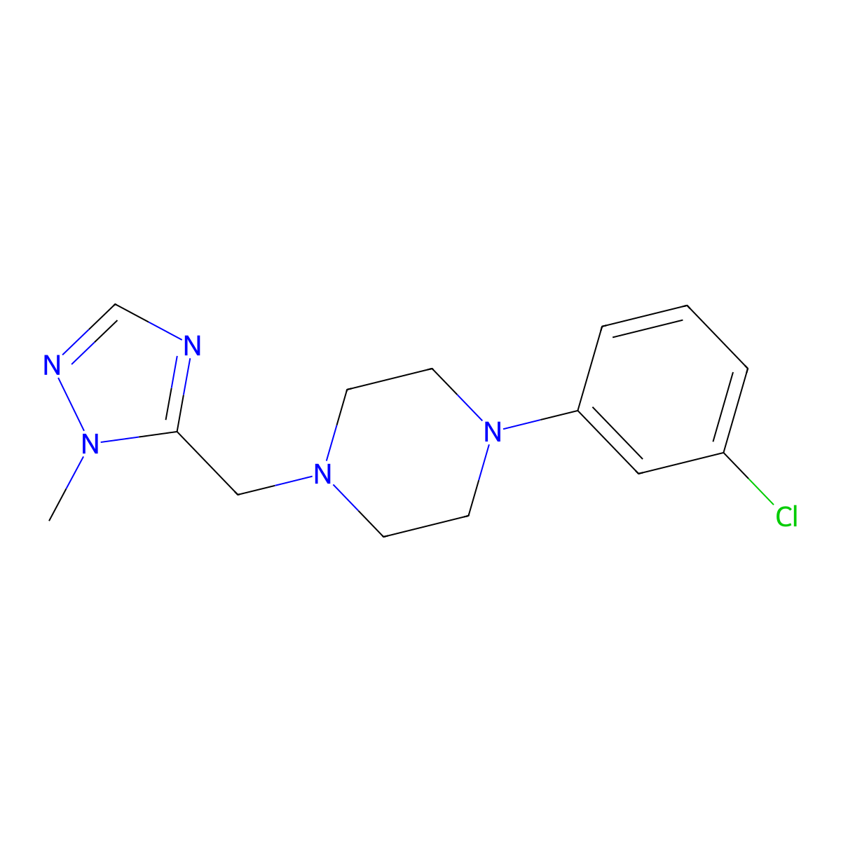 1-(3-chlorophenyl)-4-[(1-methyl-1H-1,2,4-triazol-5-yl)methyl]piperazine molecular structure, CAS 2322086-00-8
