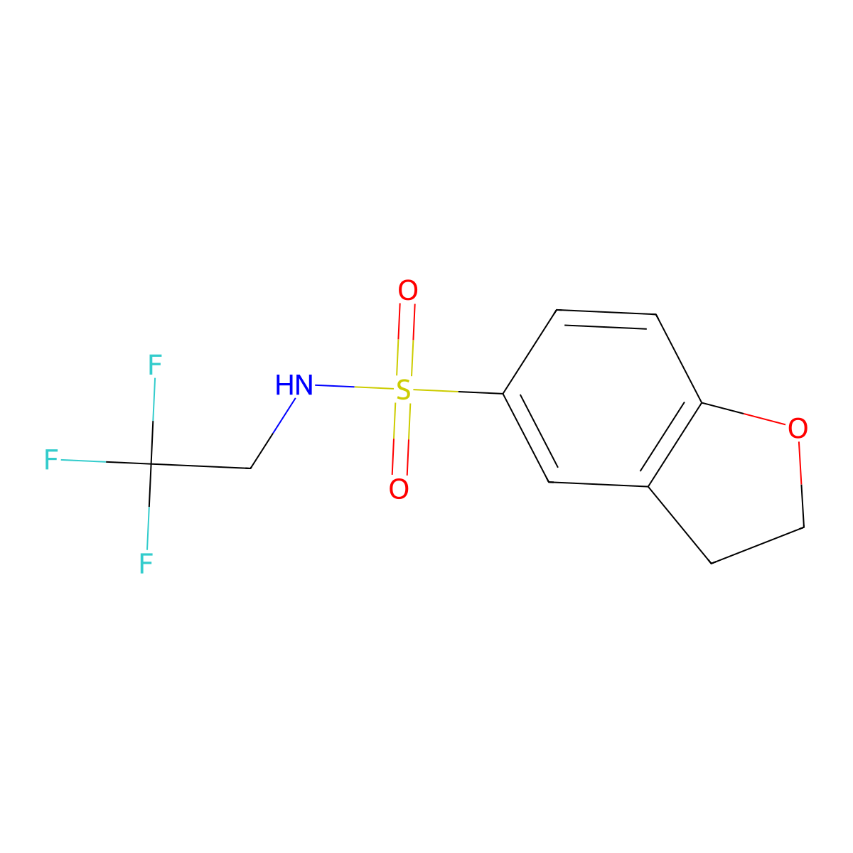 N-(2,2,2-Trifluoroethyl)-2,3-dihydro-1-benzofuran-5-sulfonamide molecular structure, CAS 2322086-28-0