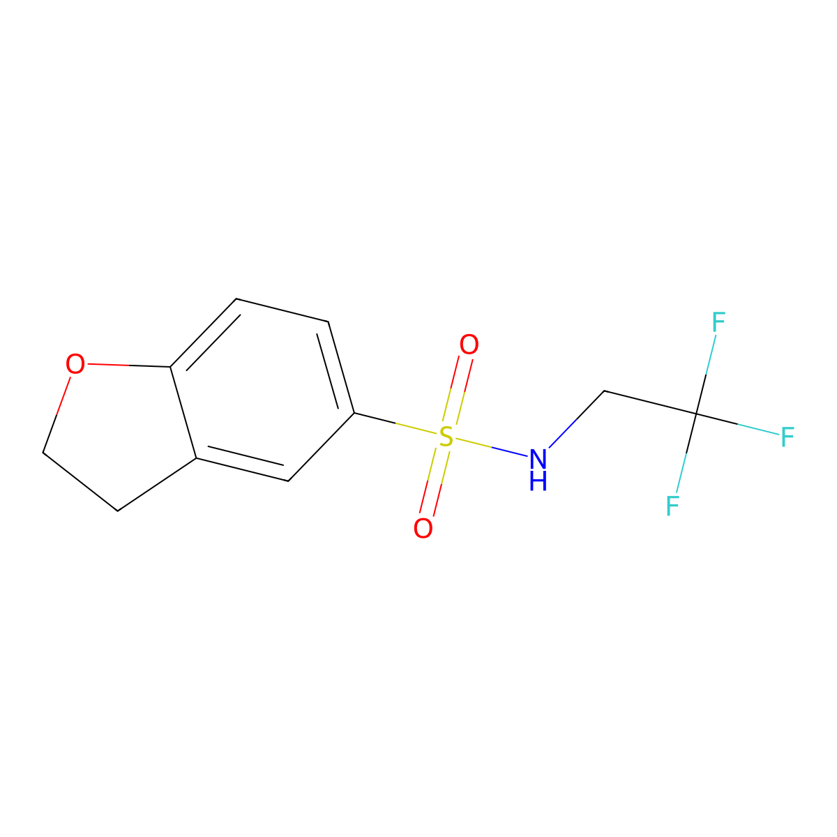 N-(2,2,2-Trifluoroethyl)-2,3-dihydro-1-benzofuran-5-sulfonamide molecular structure, CAS 2322086-28-0