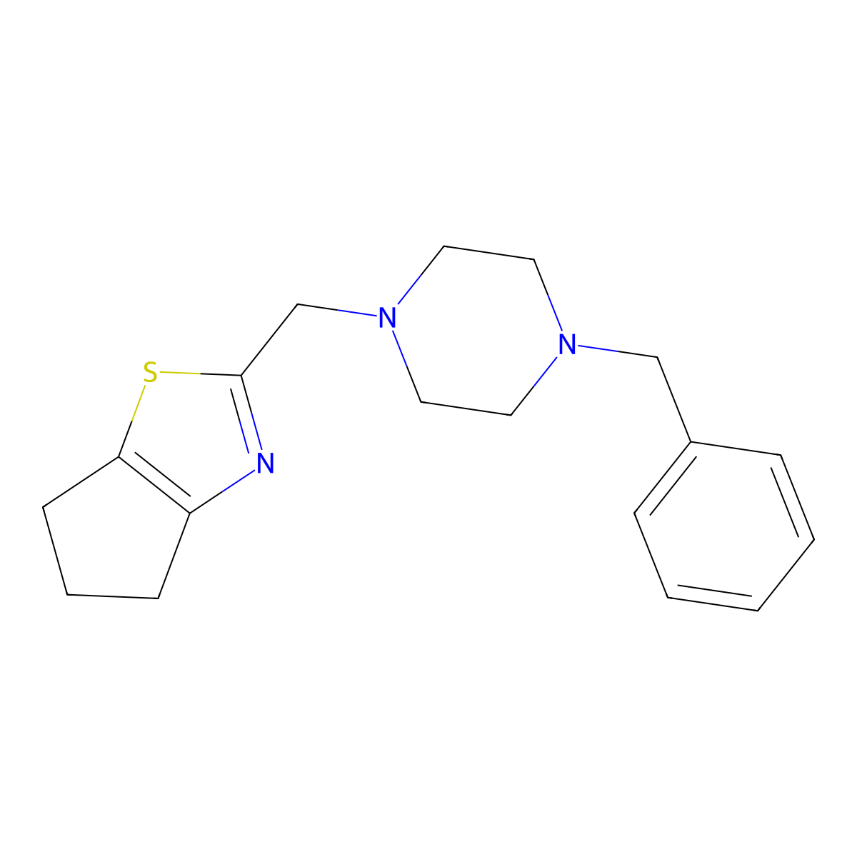 1-benzyl-4-({4H,5H,6H-cyclopenta[d][1,3]thiazol-2-yl}methyl)piperazine molecular structure, CAS 2322086-90-6