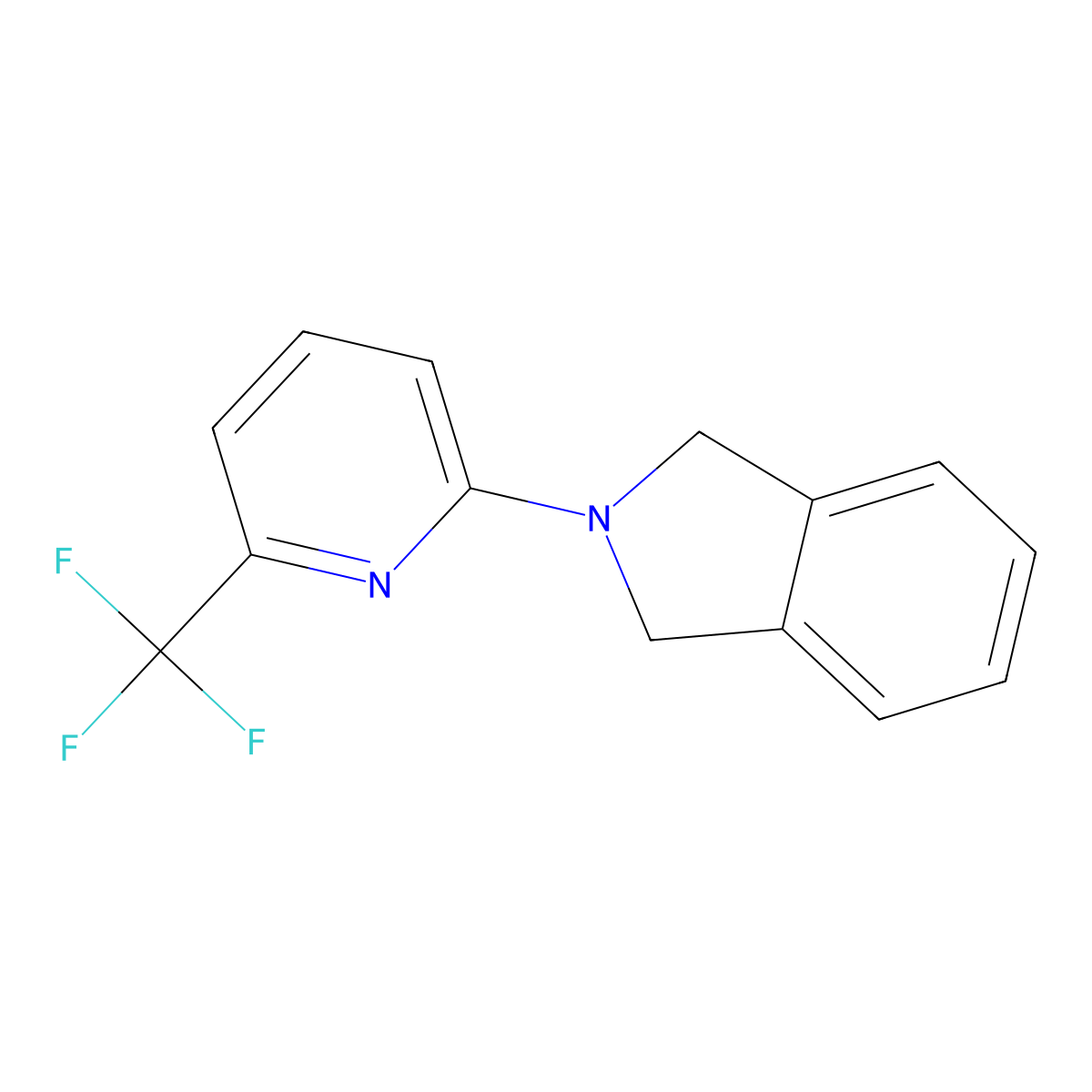 2-[6-(trifluoromethyl)pyridin-2-yl]-2,3-dihydro-1H-isoindole molecular structure, CAS 2322087-43-2