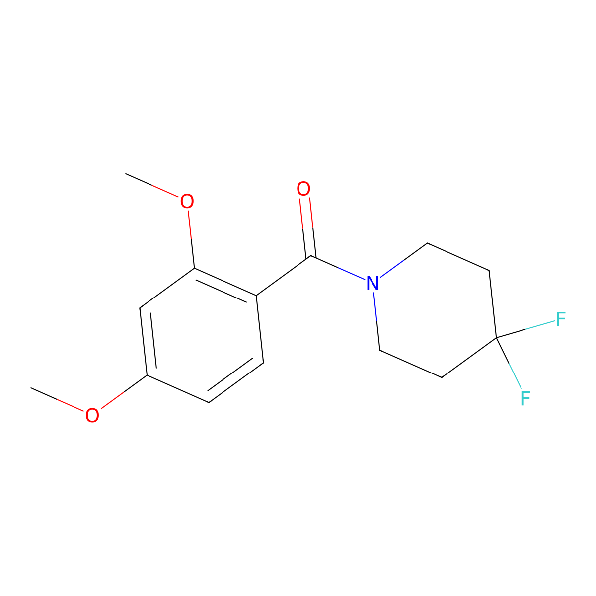 1-(2,4-Dimethoxybenzoyl)-4,4-difluoropiperidine molecular structure, CAS 2322097-11-8