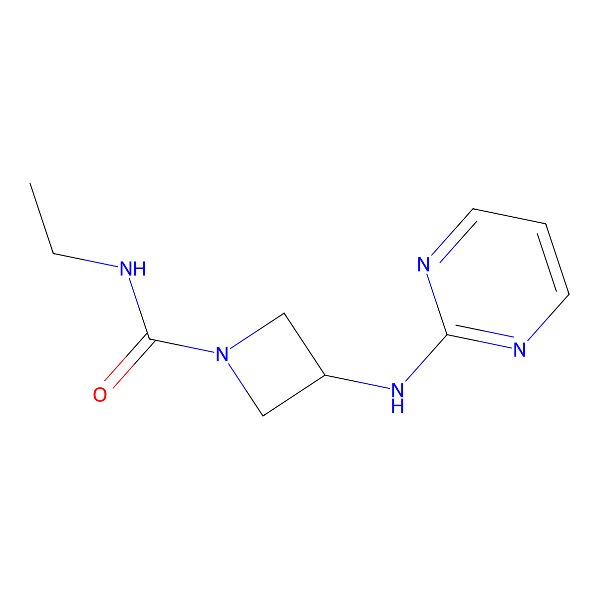 n-Ethyl-3-[(pyrimidin-2-yl)amino]azetidine-1-carboxamide molecular structure, CAS 2322097-69-6
