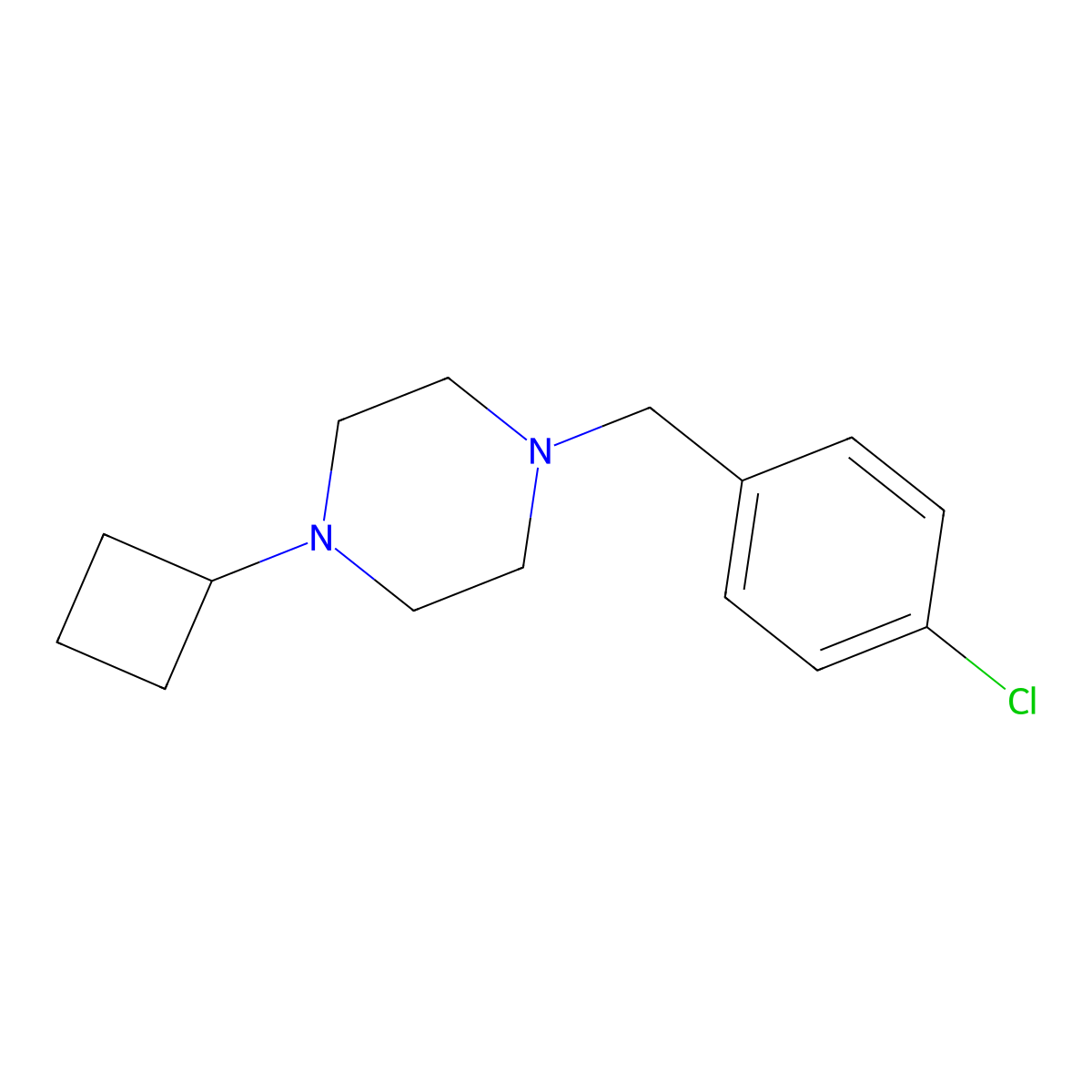 1-[(4-Chlorophenyl)methyl]-4-cyclobutylpiperazine molecular structure, CAS 2322097-73-2