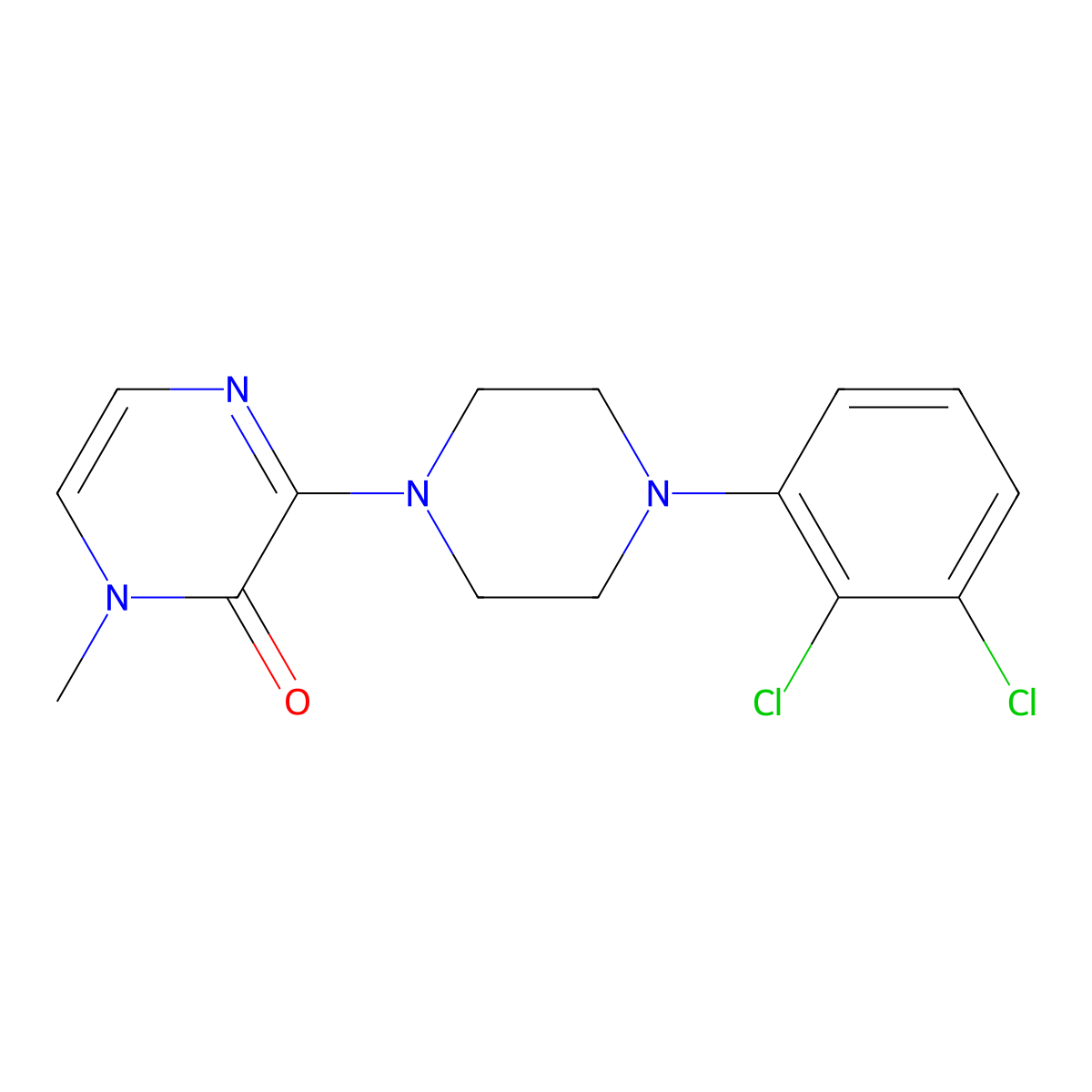 3-[4-(2,3-Dichlorophenyl)piperazin-1-yl]-1-methyl-1,2-dihydropyrazin-2-one molecular structure, CAS 2322098-52-0