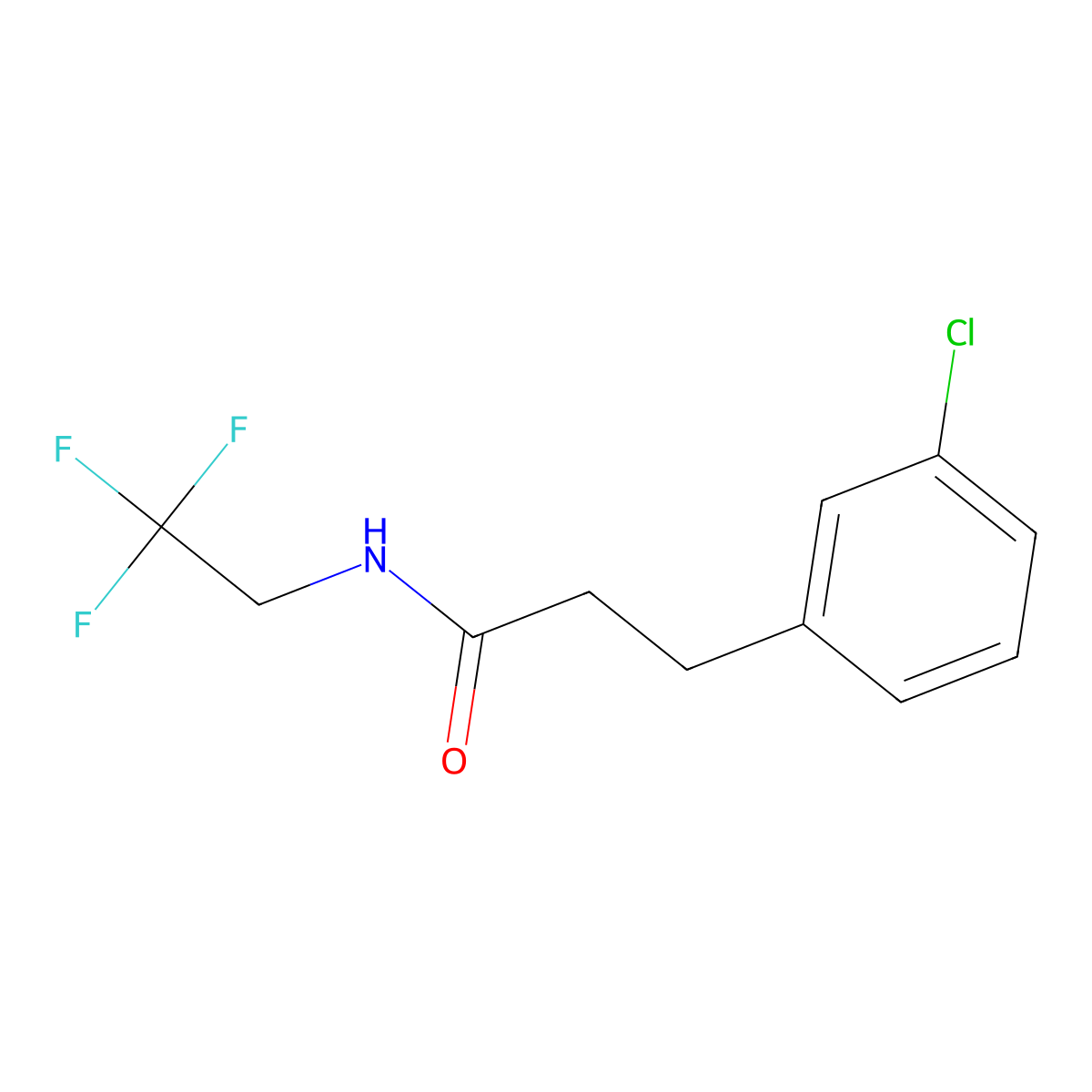 3-(3-Chlorophenyl)-N-(2,2,2-trifluoroethyl)propanamide molecular structure, CAS 2322098-57-5