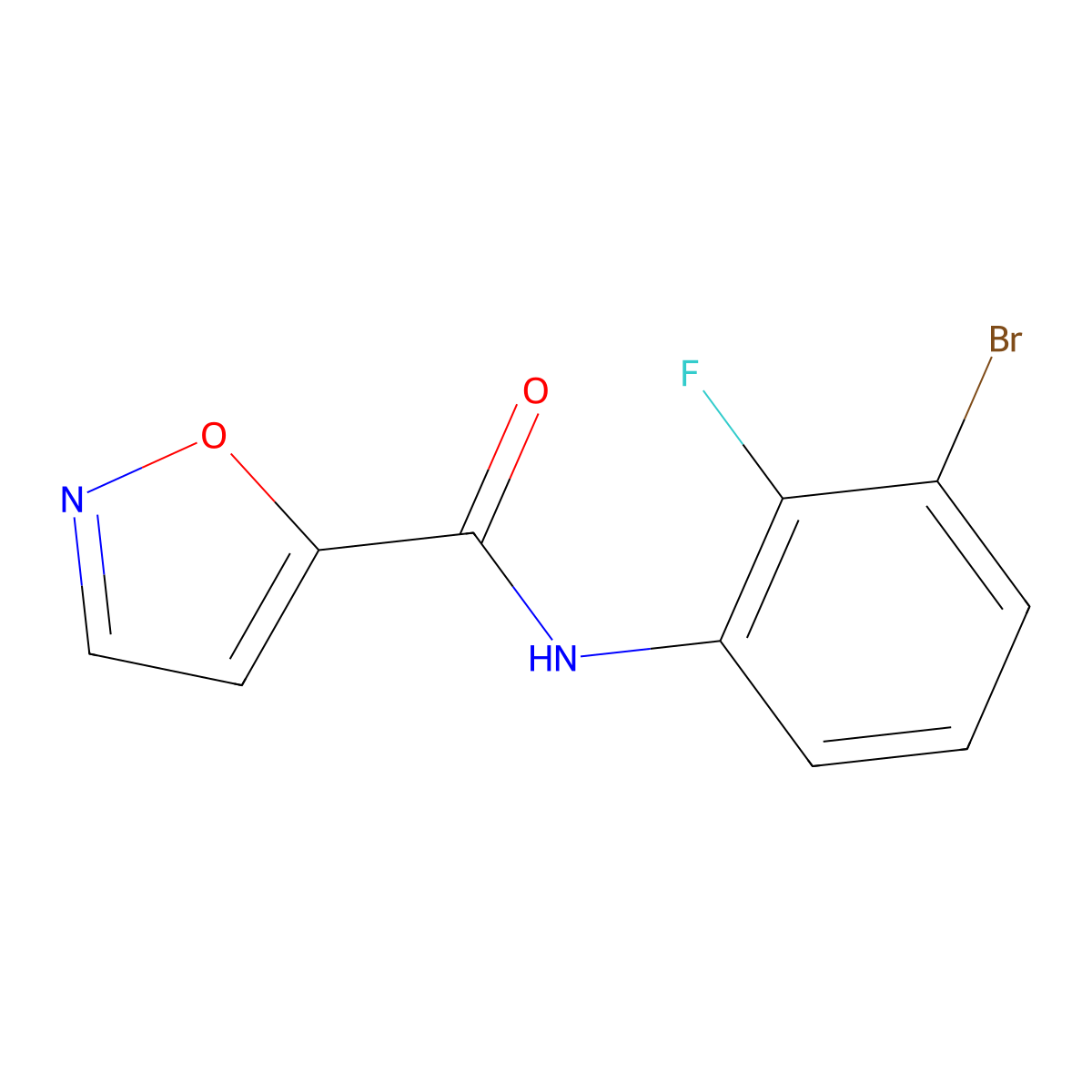 N-(3-bromo-2-fluorophenyl)-1,2-oxazole-5-carboxamide molecular structure, CAS 2322099-52-3