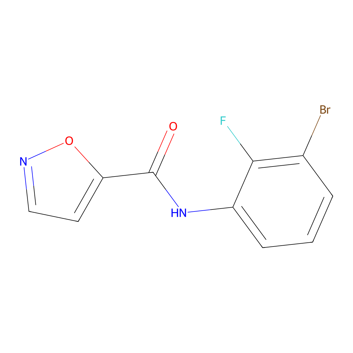 N-(3-bromo-2-fluorophenyl)-1,2-oxazole-5-carboxamide molecular structure, CAS 2322099-52-3