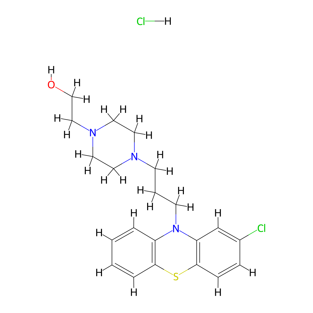 Perphenazine hydrochloride molecular structure, CAS 23221-95-6