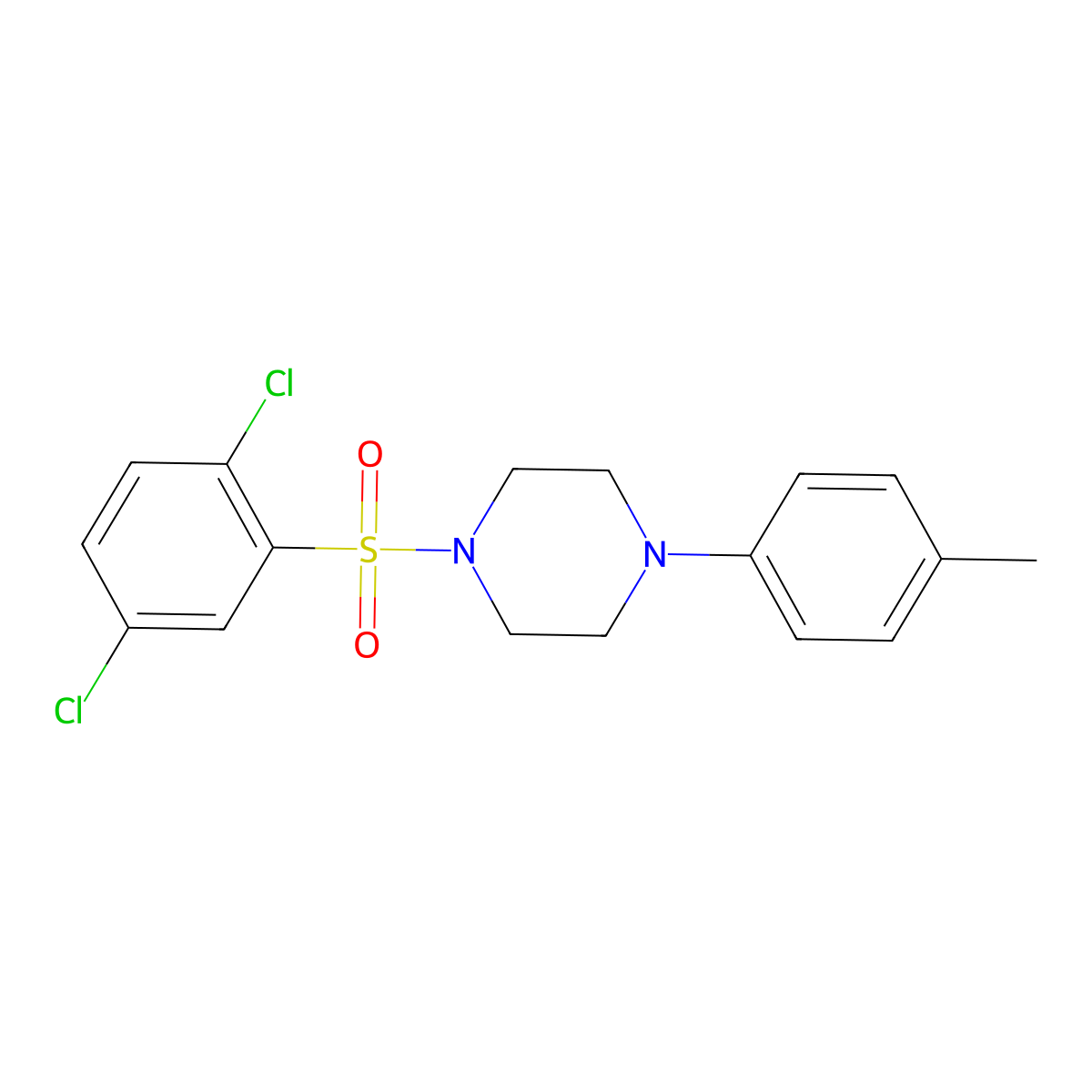 1-(2,5-Dichlorobenzenesulfonyl)-4-(4-methylphenyl)piperazine molecular structure, CAS 2322103-60-4