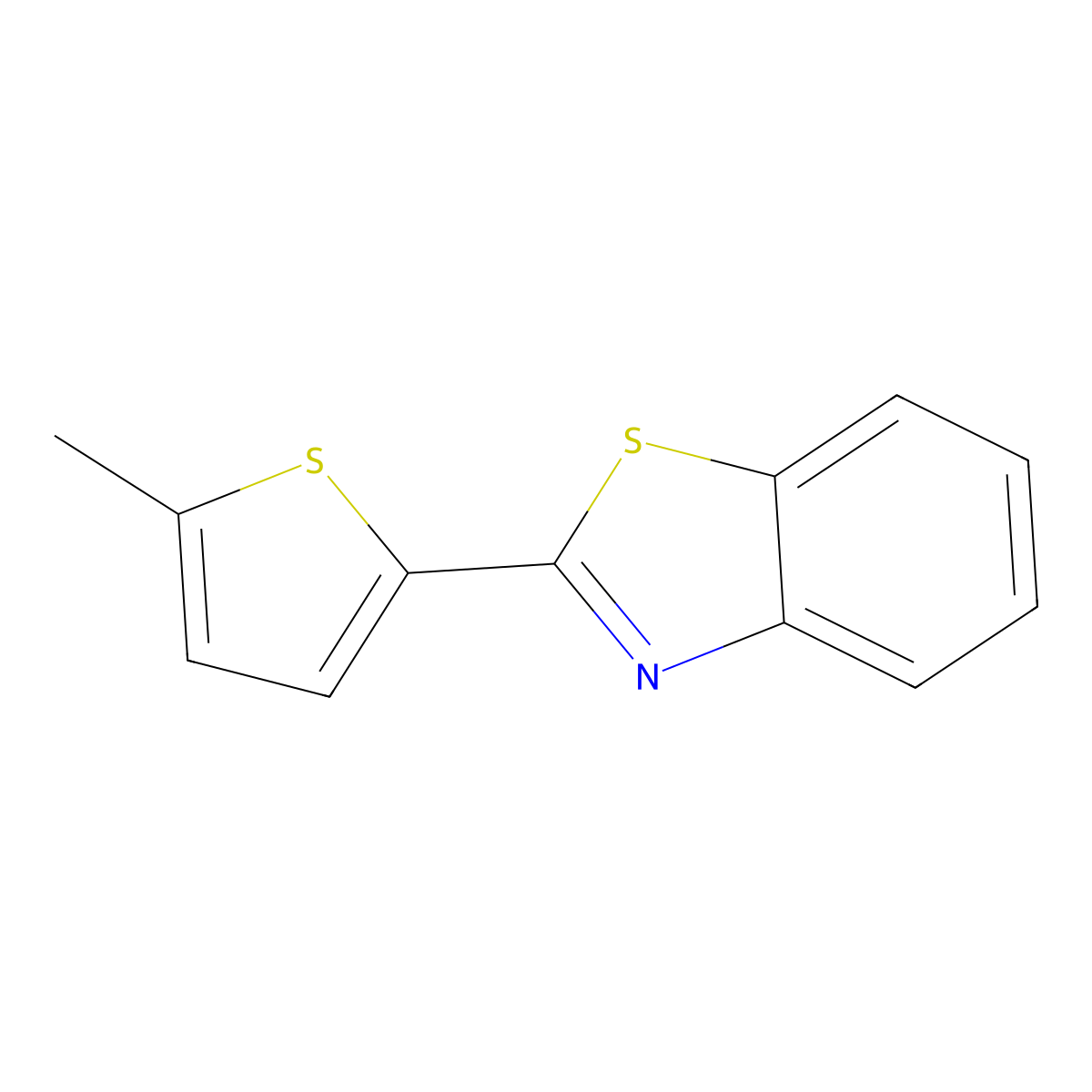 Benzothiazole, 2-(5-methyl-2-thienyl)- molecular structure, CAS 23222-36-8