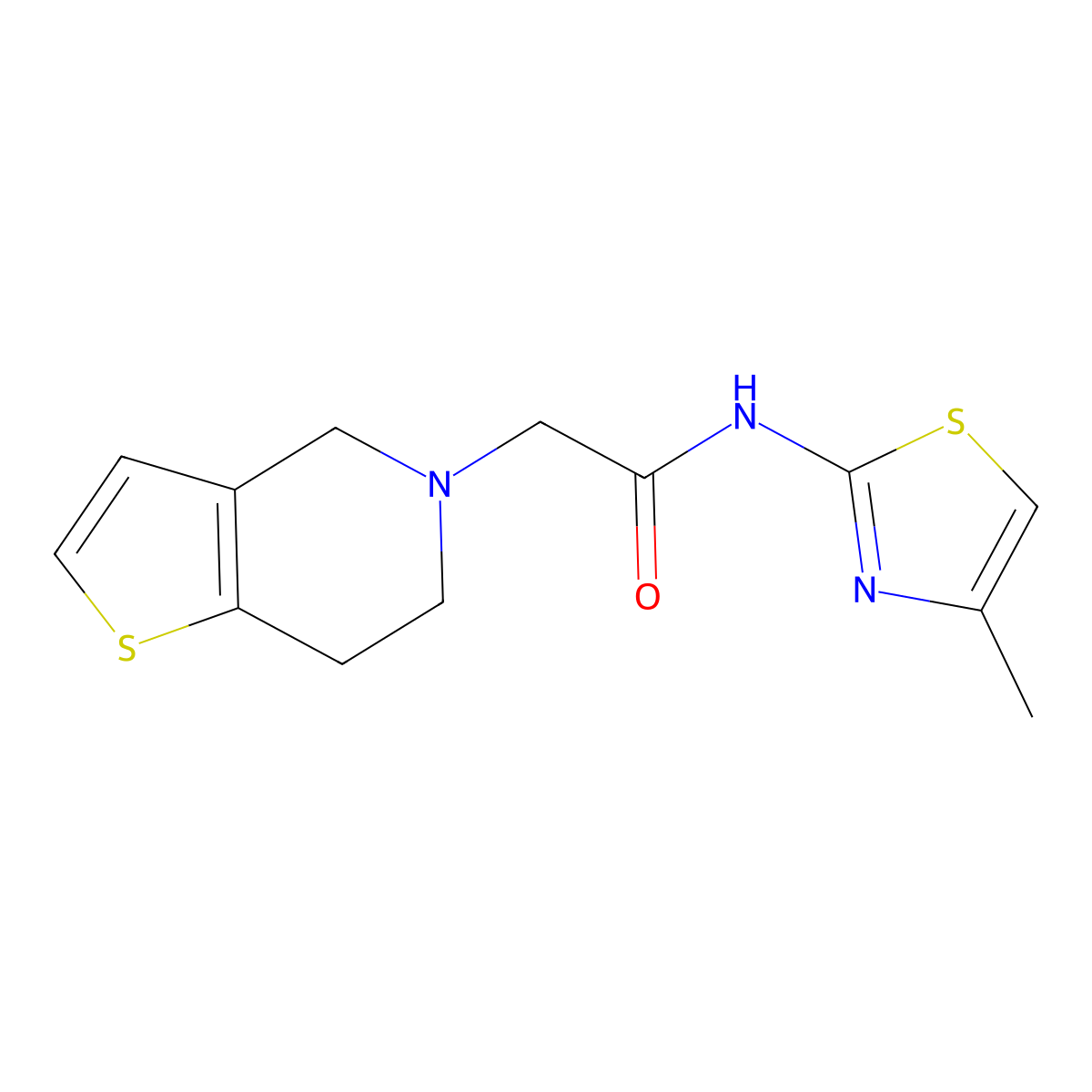 N-(4-methyl-1,3-thiazol-2-yl)-2-{4H,5H,6H,7H-thieno[3,2-c]pyridin-5-yl}acetamide molecular structure, CAS 2322204-99-7