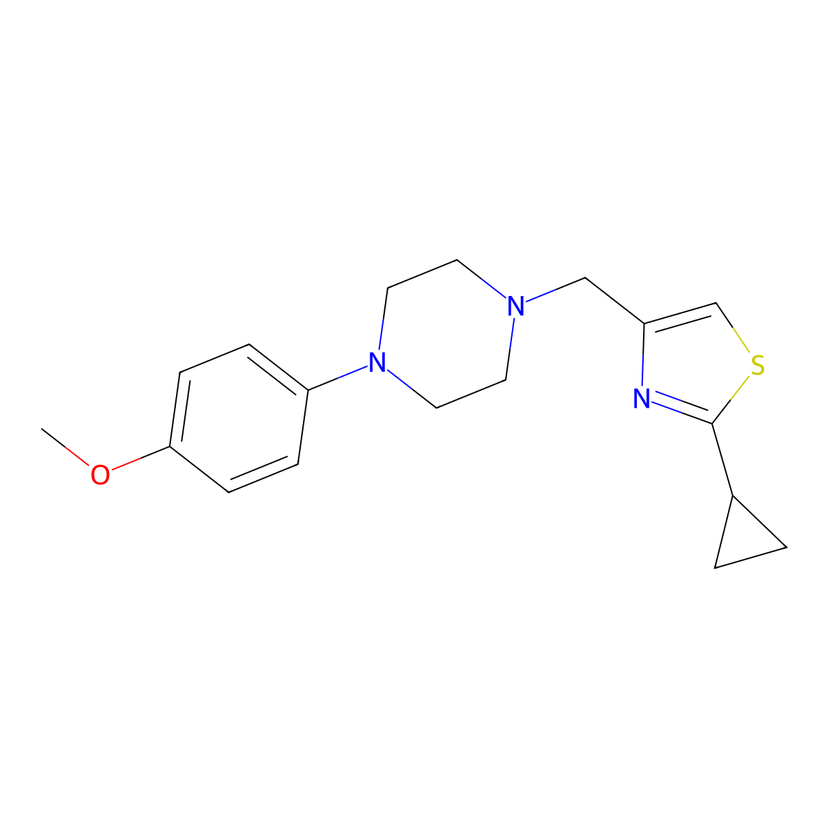 1-[(2-Cyclopropyl-1,3-thiazol-4-yl)methyl]-4-(4-methoxyphenyl)piperazine molecular structure, CAS 2322209-44-7