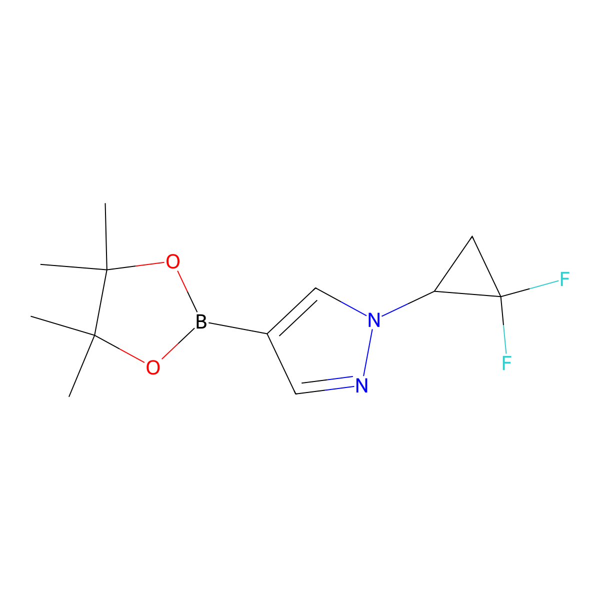 1-(2,2-difluorocyclopropyl)-4-(4,4,5,5-tetramethyl-1,3,2-dioxaborolan-2-yl)-1H-pyrazole molecular structure, CAS 2322212-04-2