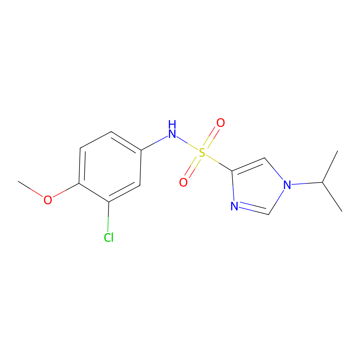 N-(3-chloro-4-methoxyphenyl)-1-(propan-2-yl)-1H-imidazole-4-sulfonamide molecular structure, CAS 2322216-17-9