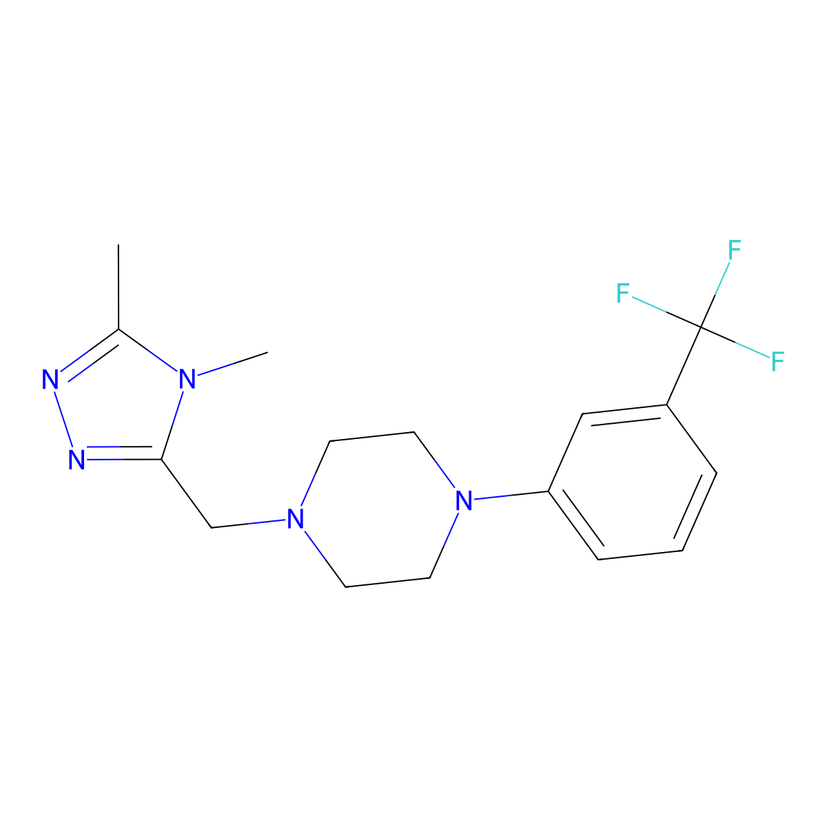 1-[(4,5-dimethyl-4H-1,2,4-triazol-3-yl)methyl]-4-[3-(trifluoromethyl)phenyl]piperazine molecular structure, CAS 2322219-77-0