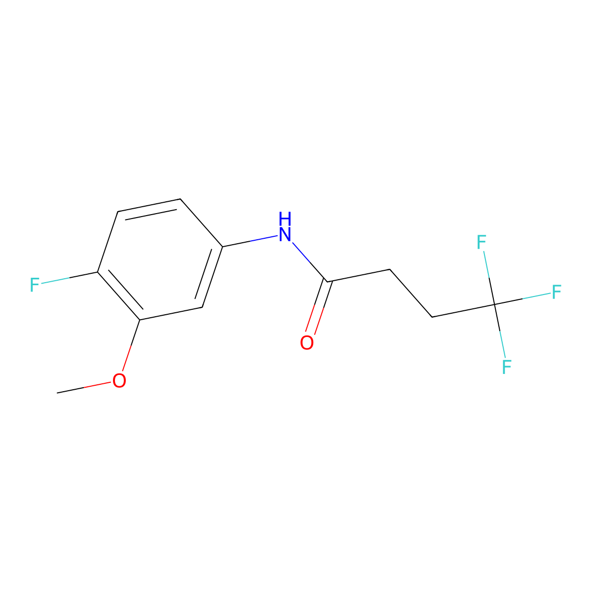 4,4,4-trifluoro-N-(4-fluoro-3-methoxyphenyl)butanamide molecular structure, CAS 2322219-89-4