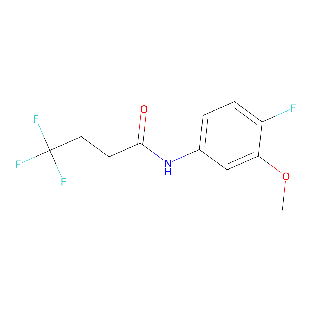 4,4,4-trifluoro-N-(4-fluoro-3-methoxyphenyl)butanamide molecular structure, CAS 2322219-89-4