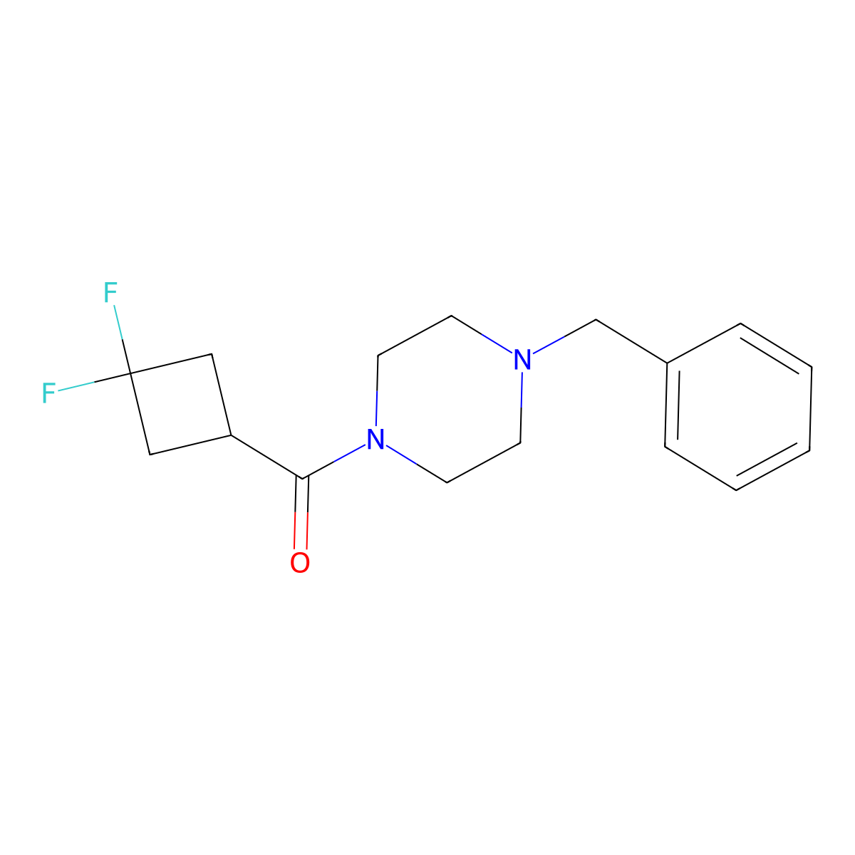 1-Benzyl-4-(3,3-difluorocyclobutanecarbonyl)piperazine molecular structure, CAS 2322220-50-6