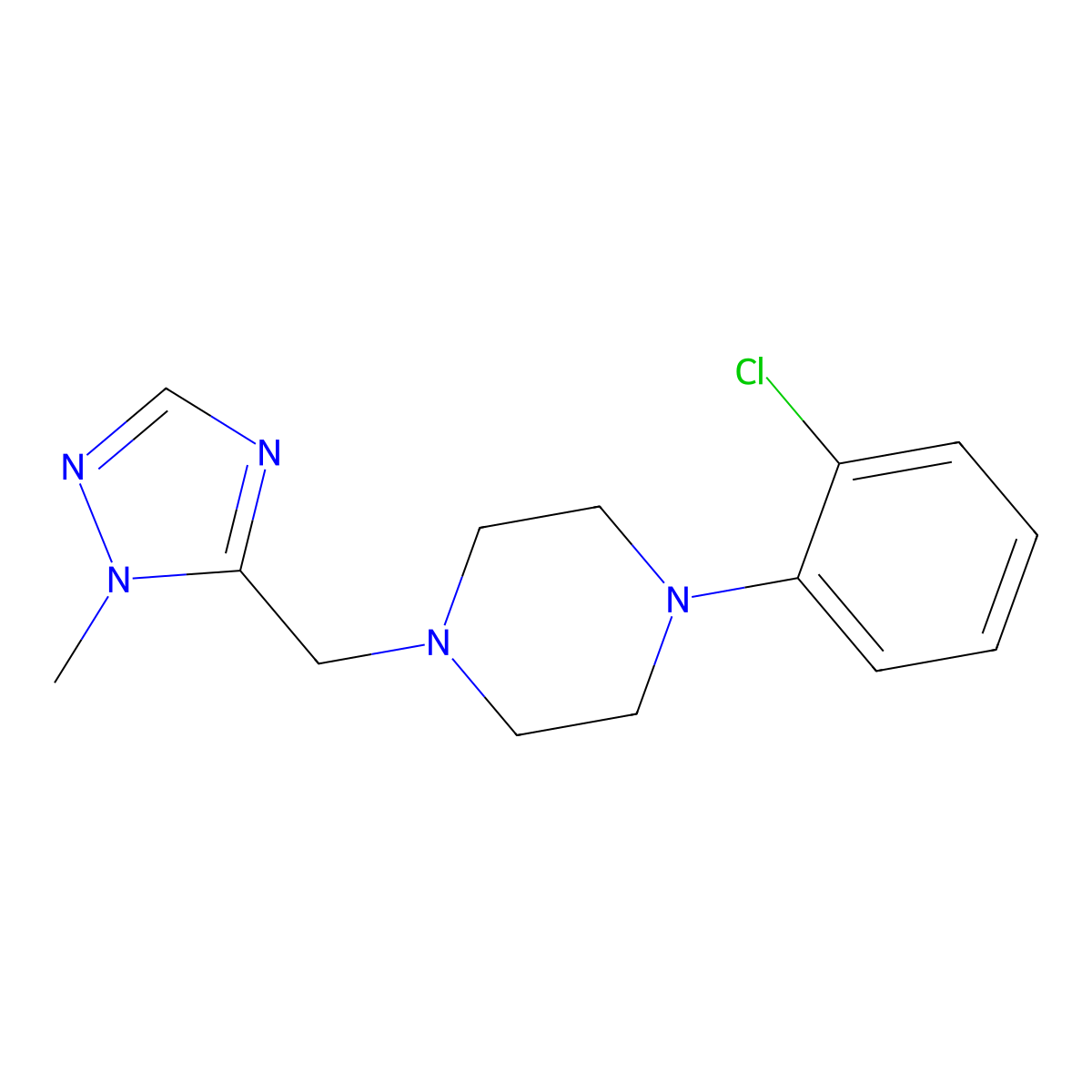 1-(2-chlorophenyl)-4-[(1-methyl-1H-1,2,4-triazol-5-yl)methyl]piperazine molecular structure, CAS 2322220-65-3