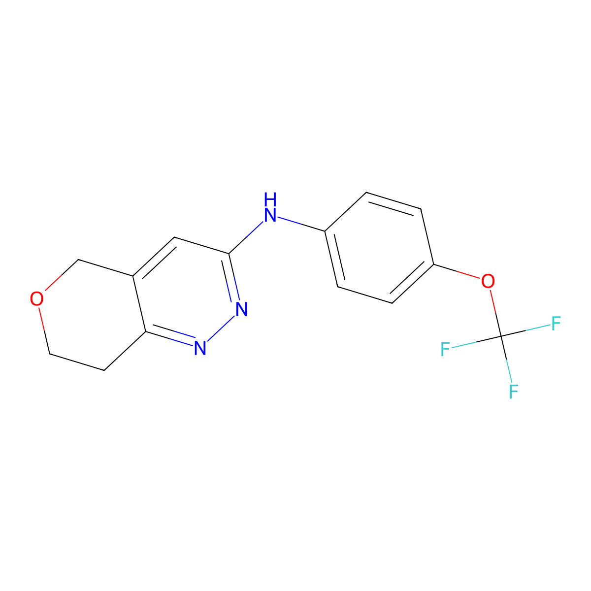 N-[4-(trifluoromethoxy)phenyl]-5H,7H,8H-pyrano[4,3-c]pyridazin-3-amine molecular structure, CAS 2322222-77-3